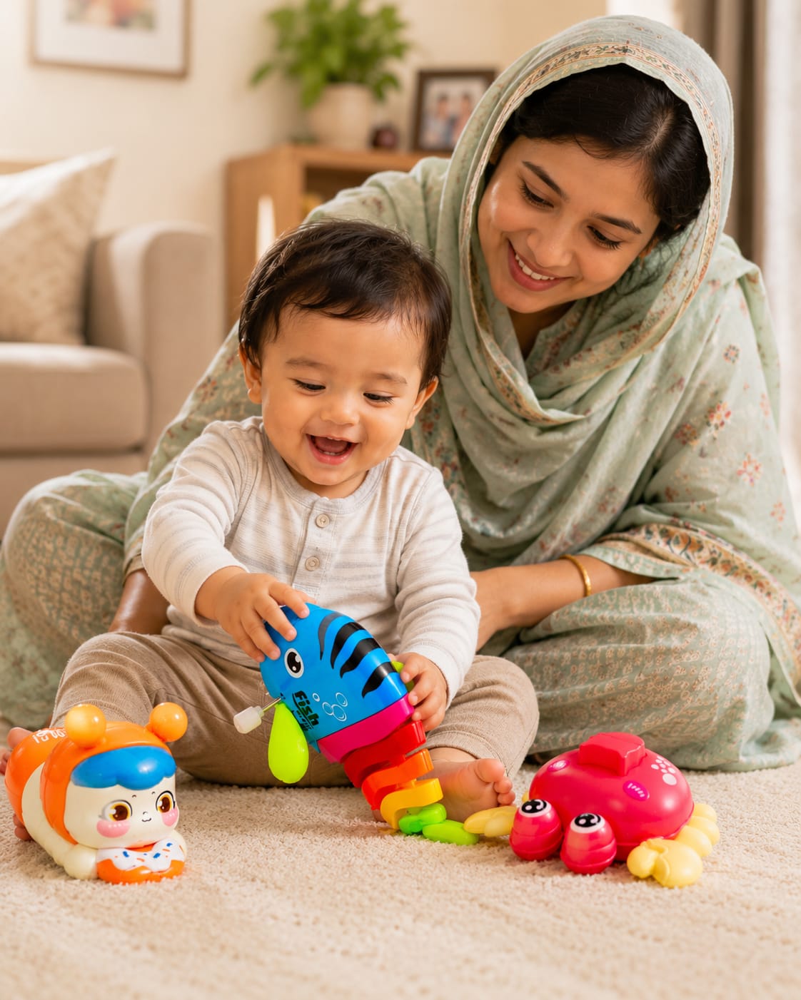মায়ের আস্থা — মা ও বাচ্চা একসাথে খেলছে